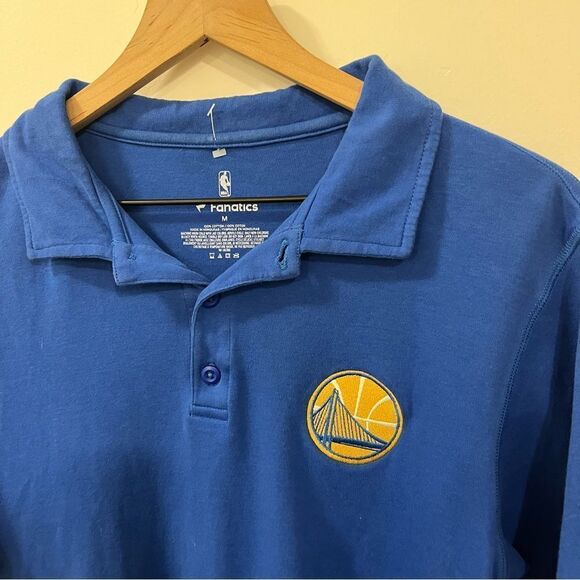 NBA Fanatics Golden State Warriors Medium Blue Polo Cotton - Picture 3 of 9